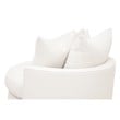 Maklaine Transitional Swivel Sofa Chair in Boucle-Snow White Fabric