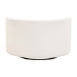 Maklaine Transitional Swivel Sofa Chair in Boucle-Snow White Fabric