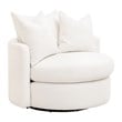 Maklaine Transitional Swivel Sofa Chair in Boucle-Snow White Fabric
