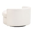 Maklaine Transitional Swivel Sofa Chair in Boucle-Snow White Fabric