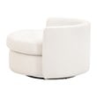 Maklaine Transitional Swivel Sofa Chair in Boucle-Snow White Fabric