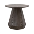 Maklaine Modern Transitional End Table in Burnished Brown Ash Wood