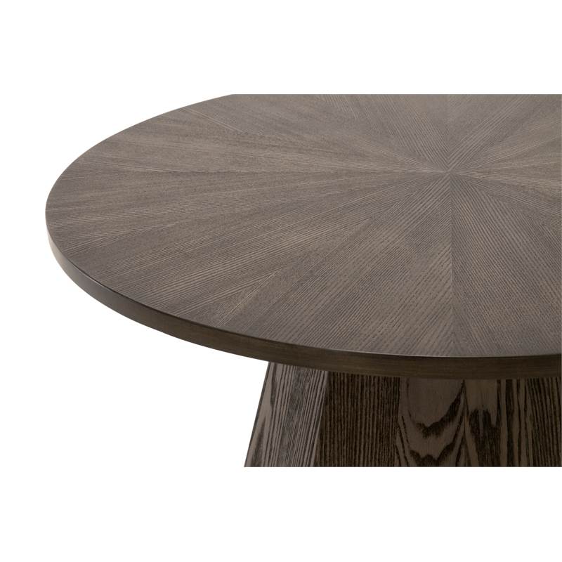 Maklaine Modern Transitional End Table in Burnished Brown Ash Wood