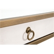Maklaine Transitional Desk in Pearl Shagreen Resin and Brushed Gold