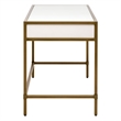 Maklaine Transitional Desk in Pearl Shagreen Resin and Brushed Gold