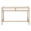 Maklaine Transitional Desk in Pearl Shagreen Resin and Brushed Gold