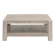 Maklaine Transitional Square Coffee Table in Natural Gray Acacia Wood