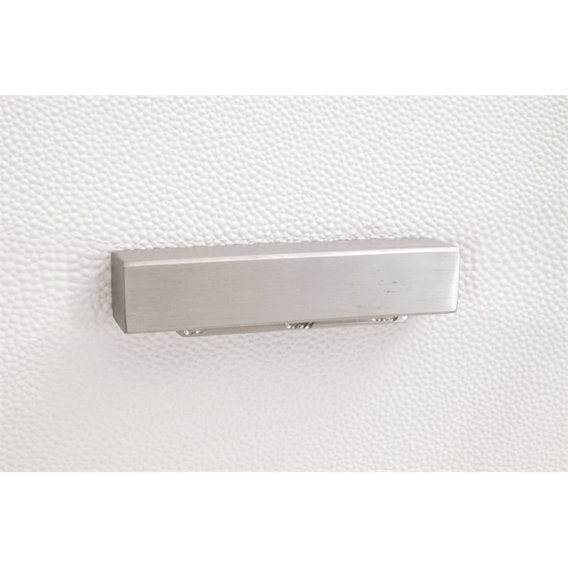 Maklaine 3-Drawer Nightstand in Pearl Shagreen Resin and Stainless Steel