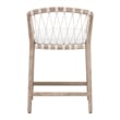 Maklaine Counter Stool in Natural Gray Solid Wood with White Upholstery and Rope