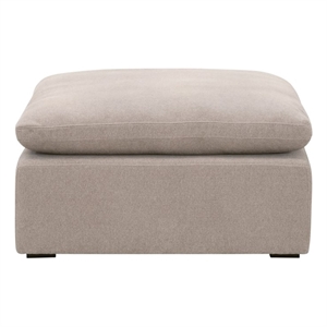 Maklaine Modular Ottoman in Performance Taupe Micro Boucle Fabric & Espresso