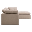 Maklaine Modular Ottoman in Performance Taupe Micro Boucle Fabric & Espresso
