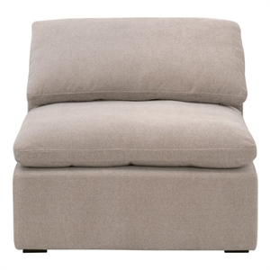 Maklaine Modular Armless Chair in Taupe Micro Boucle Fabric & Espresso
