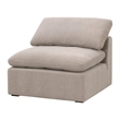 Maklaine Modular Armless Chair in Taupe Micro Boucle Fabric & Espresso