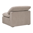 Maklaine Modular Armless Chair in Taupe Micro Boucle Fabric & Espresso