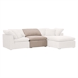 Maklaine Modular Armless Chair in Taupe Micro Boucle Fabric & Espresso