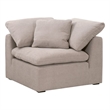 Maklaine Modular Corner Chair - Performance Taupe Micro Boucle Fabric & Espresso