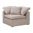 Maklaine Modular Corner Chair - Performance Taupe Micro Boucle Fabric & Espresso