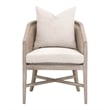 Maklaine Arm Chair in Performance Beige Fabric with Natural Gray Oak & Cane