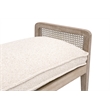 Maklaine Transitional Bench in Performance Beige Fabric and Natural Gray Oak