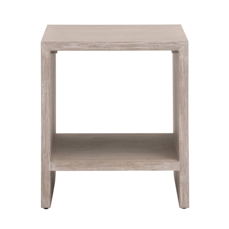 Maklaine Transitional Dovetail End Table in Natural Gray Wood