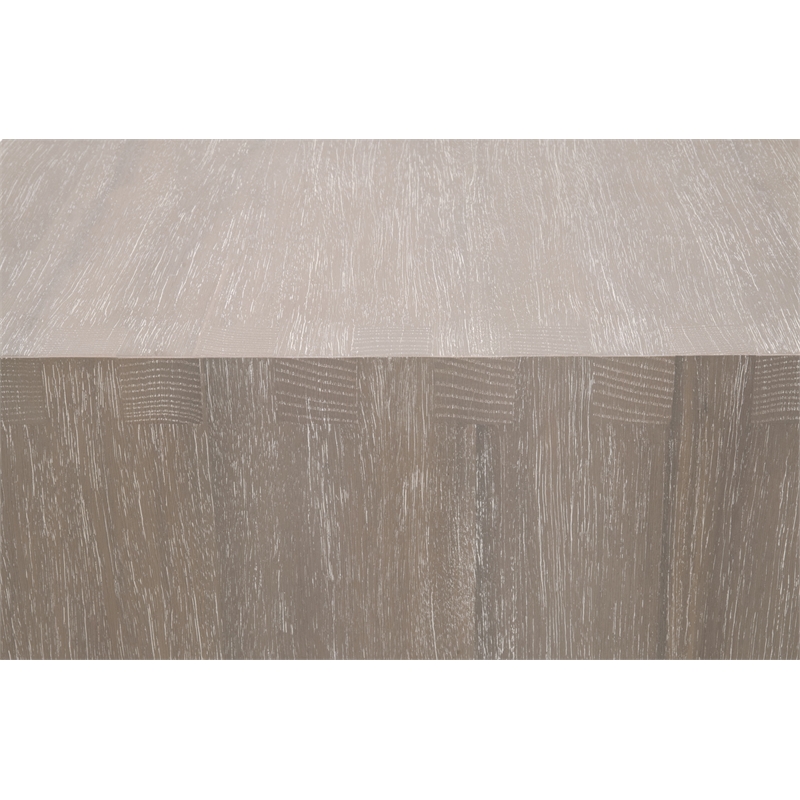 Maklaine Transitional Dovetail End Table in Natural Gray Wood