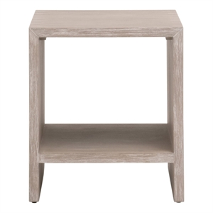 Maklaine Transitional Dovetail End Table in Natural Gray Wood
