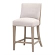 Maklaine Modern Transitional Counter Stool in Beige & Brown Fabric