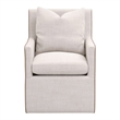 Maklaine Transitional Arm Chair With Casters in Beige & Brown Fabric