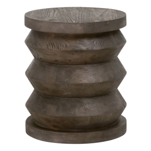 Maklaine Modern Transitional Accent Table in Brown Solid Wood