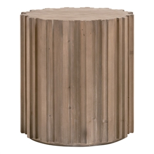 Maklaine Modern Transitional End Table in Natural Beige Solid Wood