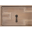 Maklaine 2-Drawer Entry Console in Natural Beige Solid Wood & White Quartz
