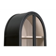 Maklaine Transitional Display Cabinet in Black Solid Wood & Natural Oak