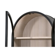 Maklaine Transitional Display Cabinet in Black Solid Wood & Natural Oak