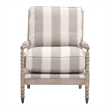 Maklaine Transitional Club Chair in Beige/Gray Fabric & Natural Gray Wood