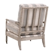 Maklaine Transitional Club Chair in Beige/Gray Fabric & Natural Gray Wood