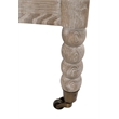 Maklaine Transitional Club Chair in Beige/Gray Fabric & Natural Gray Wood