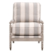 Maklaine Transitional Club Chair in Beige/Gray Fabric & Natural Gray Wood