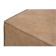 Maklaine Transitional Accent Cube in Brown Fabric With Flange Edge