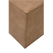 Maklaine Transitional Accent Cube in Brown Fabric With Flange Edge