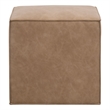 Maklaine Transitional Accent Cube in Brown Fabric With Flange Edge