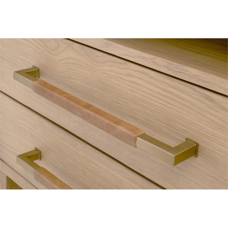 Maklaine Contemporary Transitional 2-Drawer Nightstand in Natural