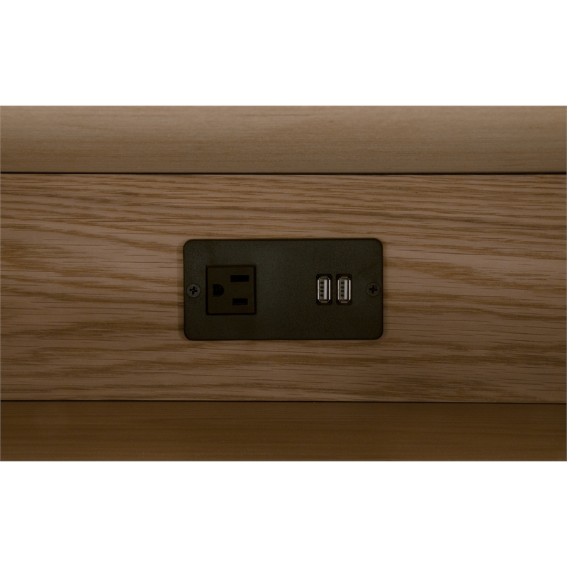 Maklaine Contemporary Transitional 2-Drawer Nightstand in Natural