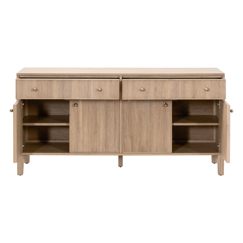 Maklaine Contemporary Transitional Media Sideboard in Natural