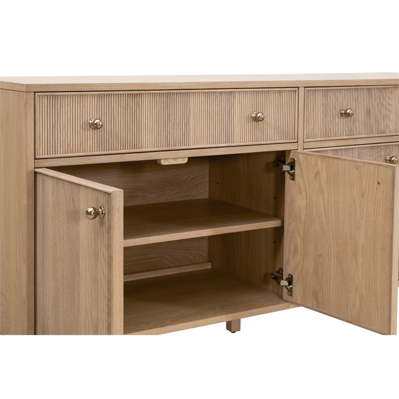 Maklaine Contemporary Transitional Media Sideboard in Natural