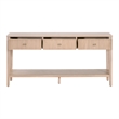 Maklaine Modern Transitional 3-Drawer Console Table in Natural