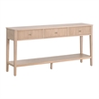 Maklaine Modern Transitional 3-Drawer Console Table in Natural