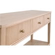 Maklaine Modern Transitional 3-Drawer Console Table in Natural