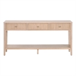Maklaine Modern Transitional 3-Drawer Console Table in Natural