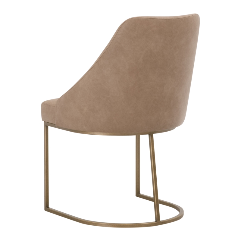 Maklaine Contemporary Transitional Dining Chair Set of 2 in Tan