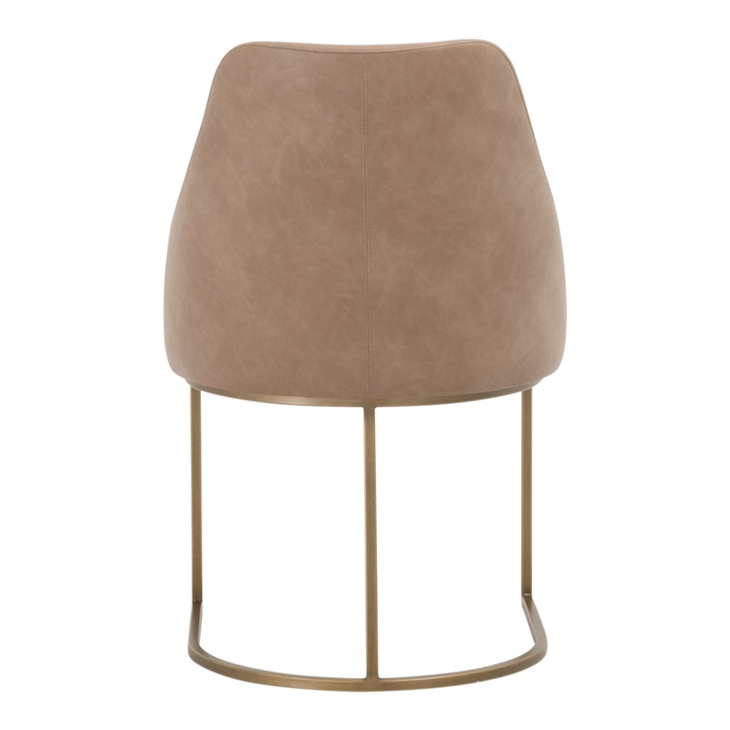Maklaine Contemporary Transitional Dining Chair Set of 2 in Tan